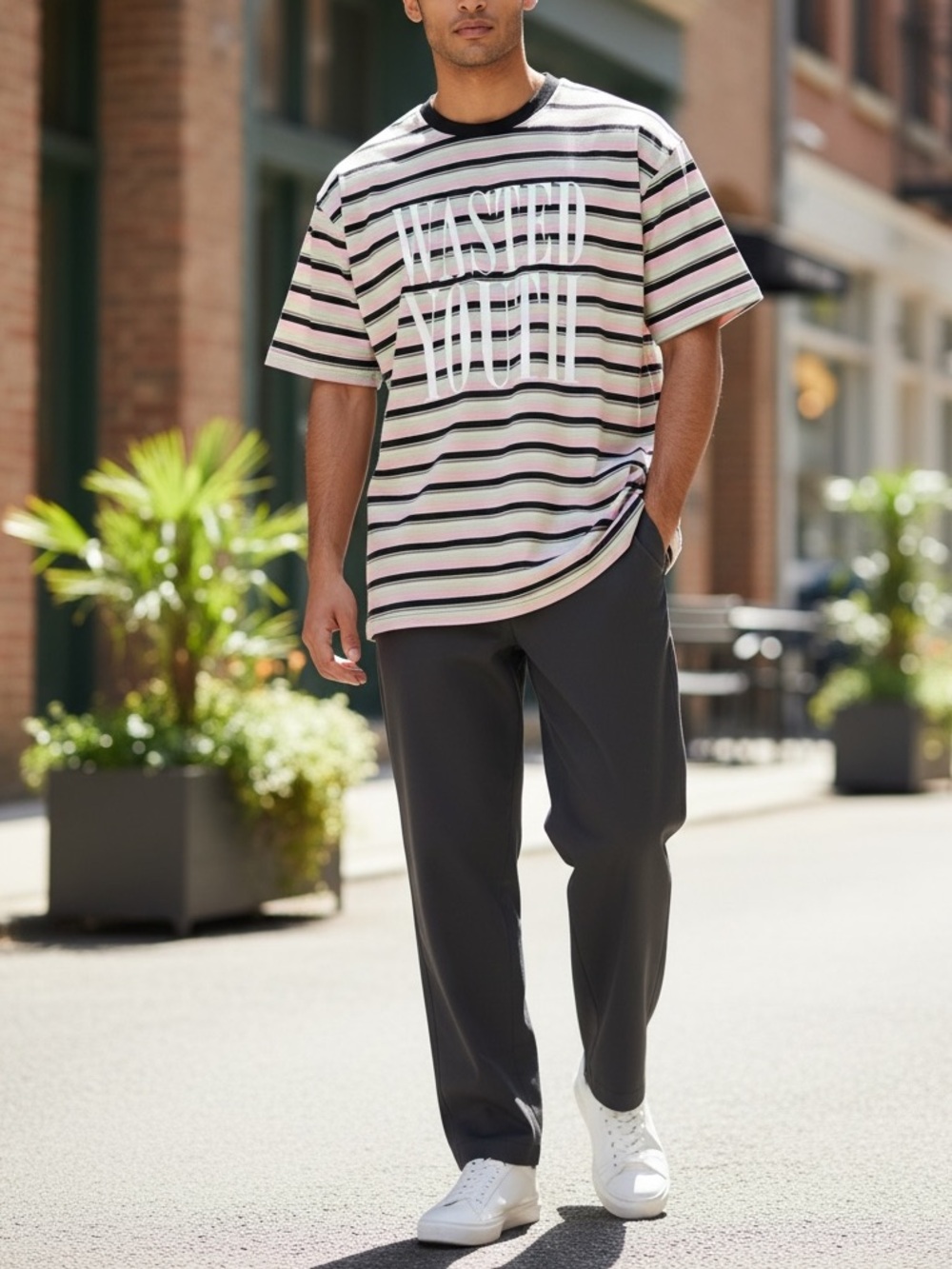 WeSC Mens Striped Tee (Wasted Youth)